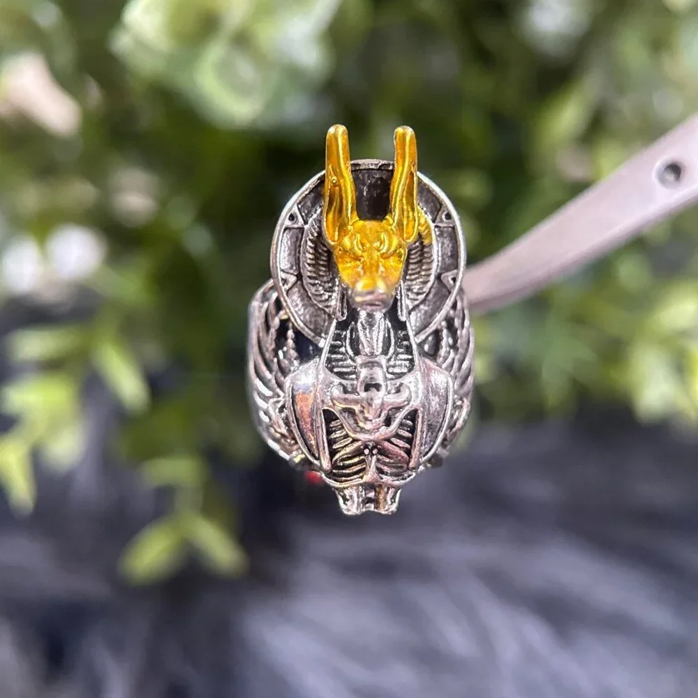 Yellow Accent‎ Dragon Silver Ring